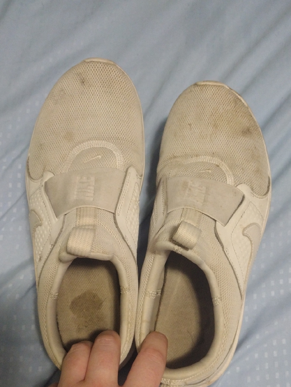 White Nike Slip-On Athletic Sneakers
